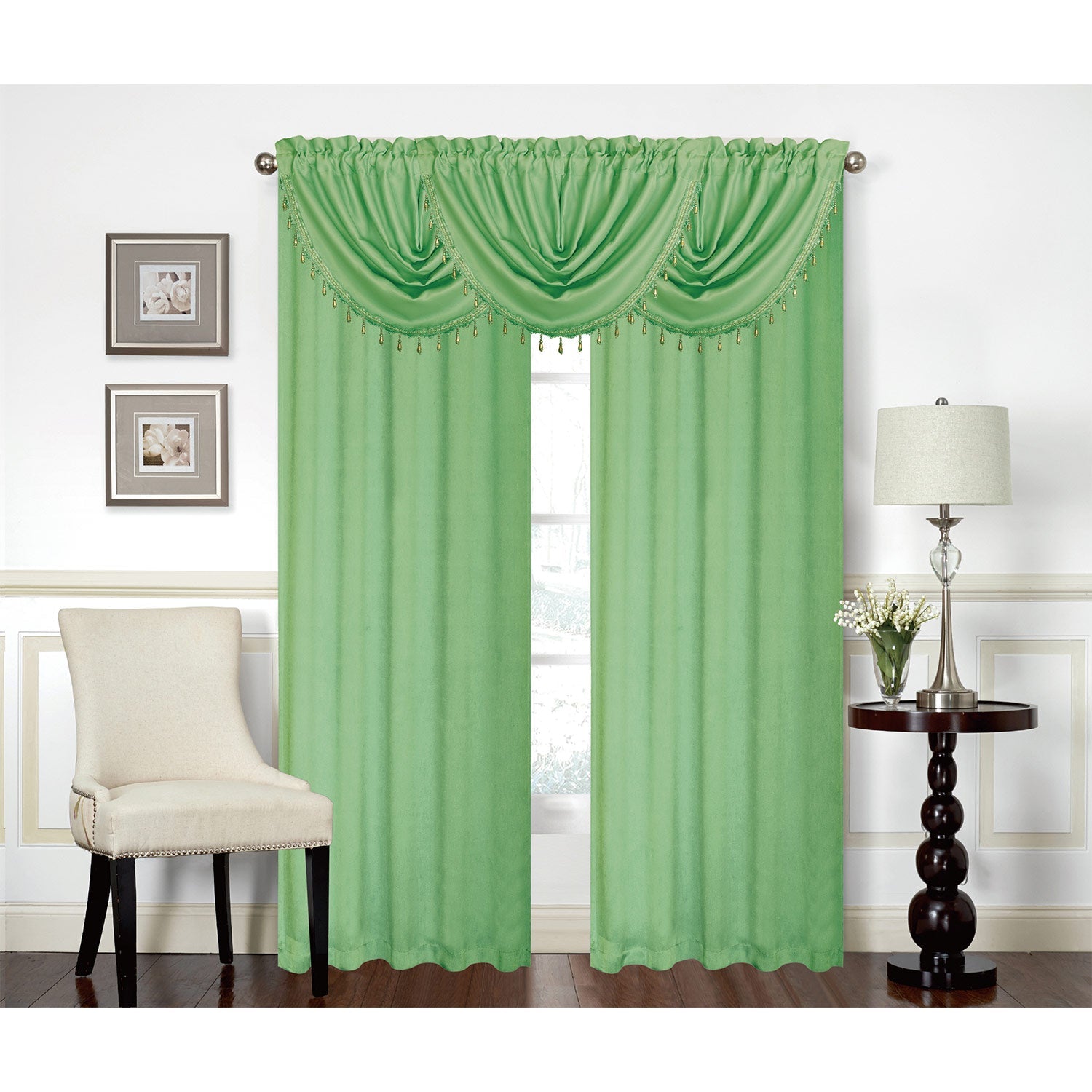 Rosario Rod Pocket Room Darkening Window Panel and Valance Treatments, All Sold Separately