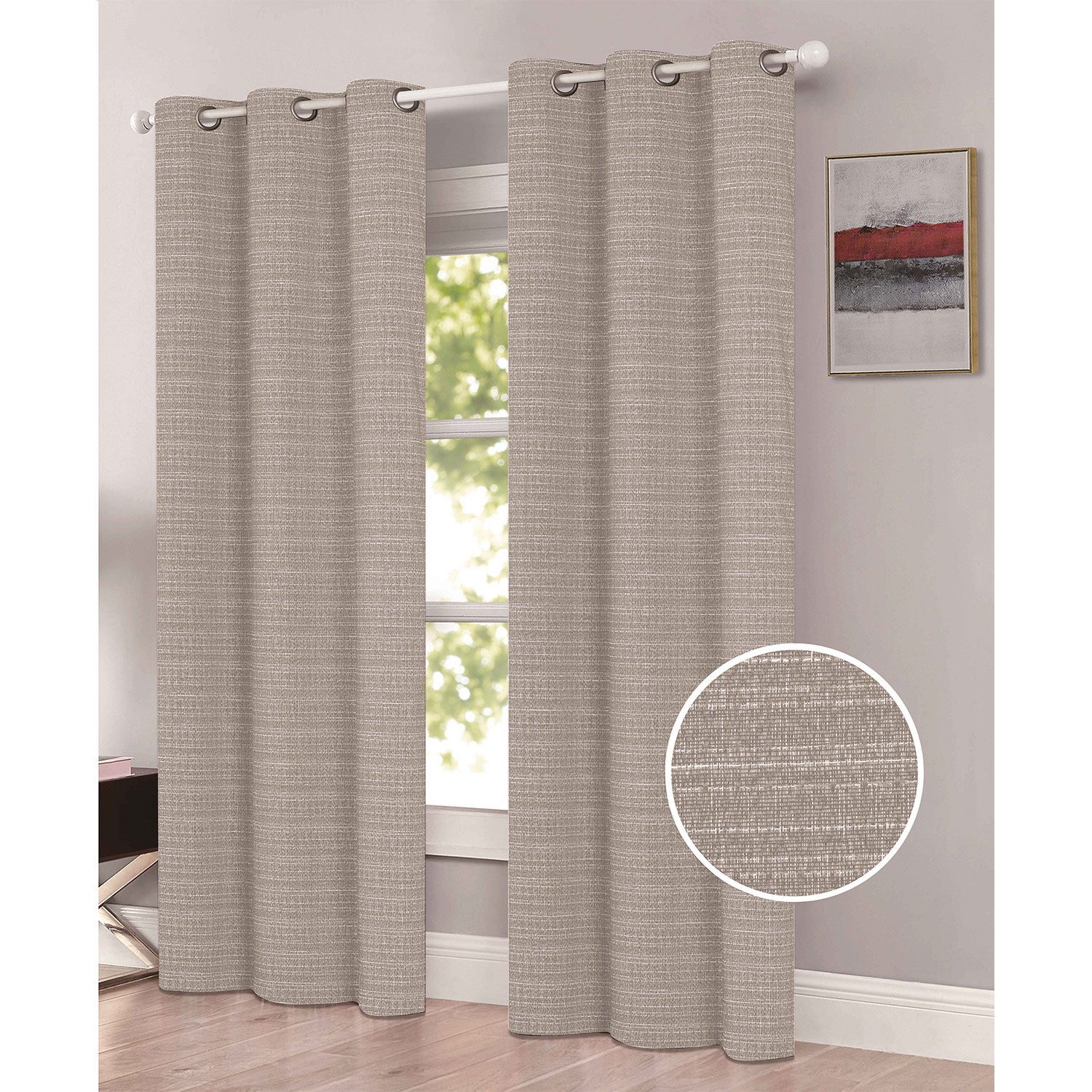 Ellis Textured Thermal Room Darkening Grommet Window Panel, 54x84 Inches