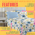 PREMIUS Eliana Soft Wrinkle-Free Microfiber Sheet Set, Blue-Yellow