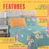 PREMIUS Lucea Soft Wrinkle-Free Microfiber Sheet Set, Soft Blue-Orange