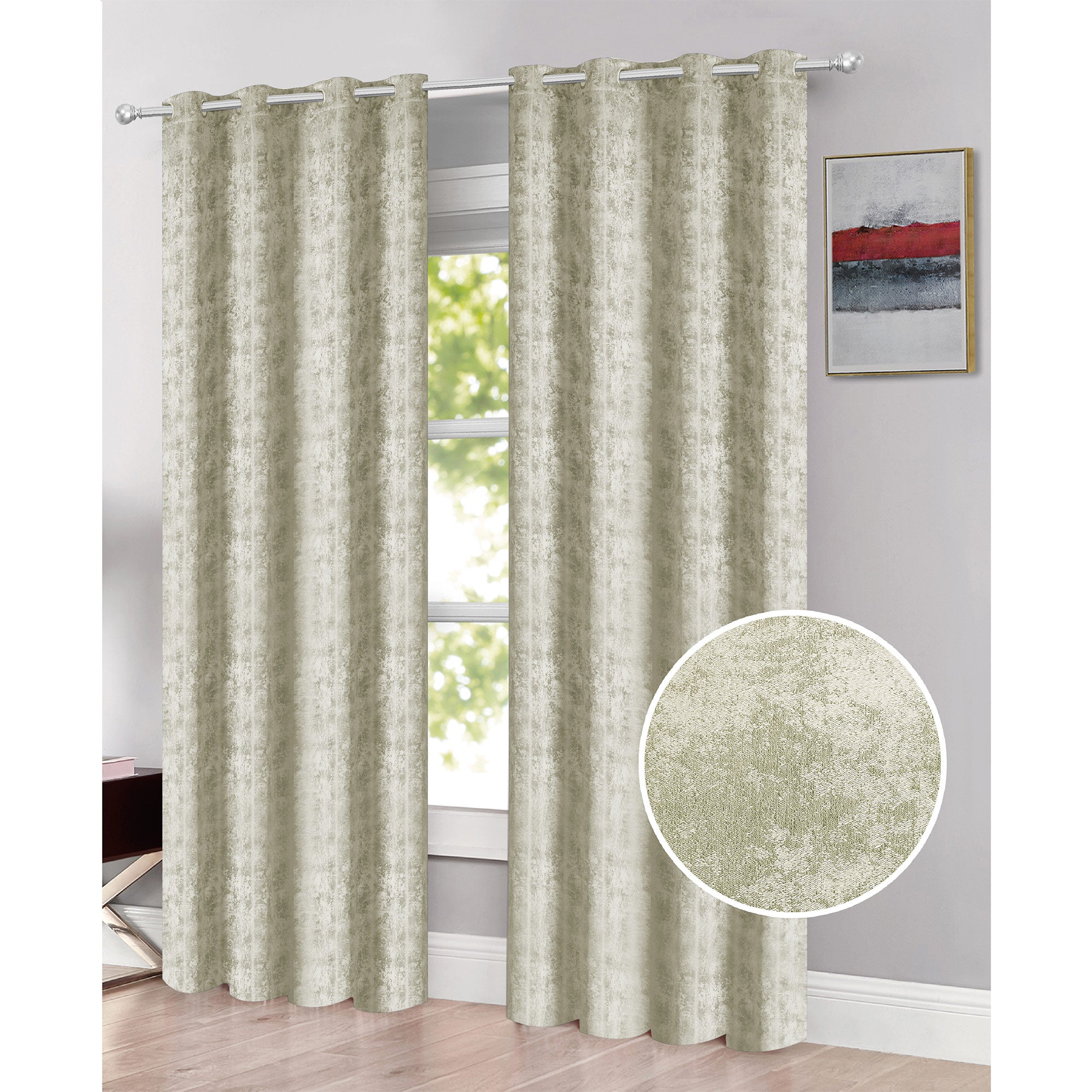 Emerson Jacquard Room Darkening Grommet Window Panel, 54x84 Inches