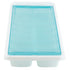 Home Basics 16 Compartment Square Plastic Stackable Ice Cube Tray with Snap-on Cover, Blue