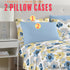 PREMIUS Eliana Soft Wrinkle-Free Microfiber Sheet Set, Blue-Yellow