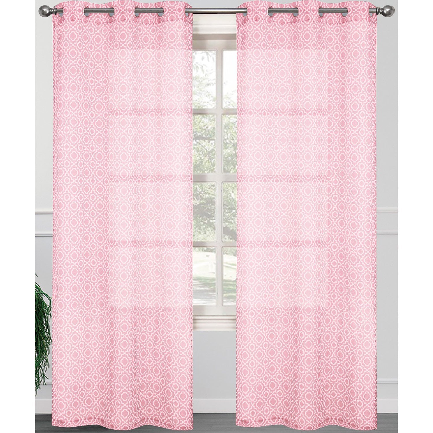 Carmen 2 Pack Morrocan Sheer Grommet Window Panel, 2-38x84 Inches