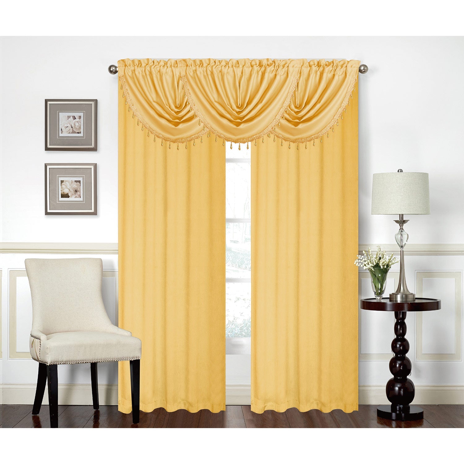 Rosario Rod Pocket Room Darkening Window Panel and Valance Treatments, All Sold Separately