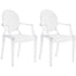 JOON 2 Pack Kids Ghost Chairs with Armrest, 25x13x14.5 Inches, Transparent