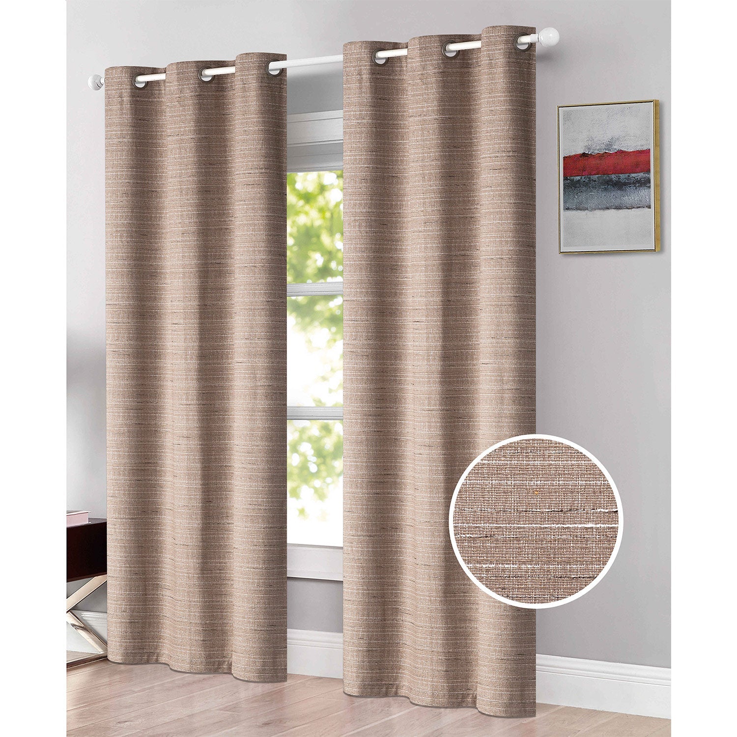 Ellis Textured Thermal Room Darkening Grommet Window Panel, 54x84 Inches