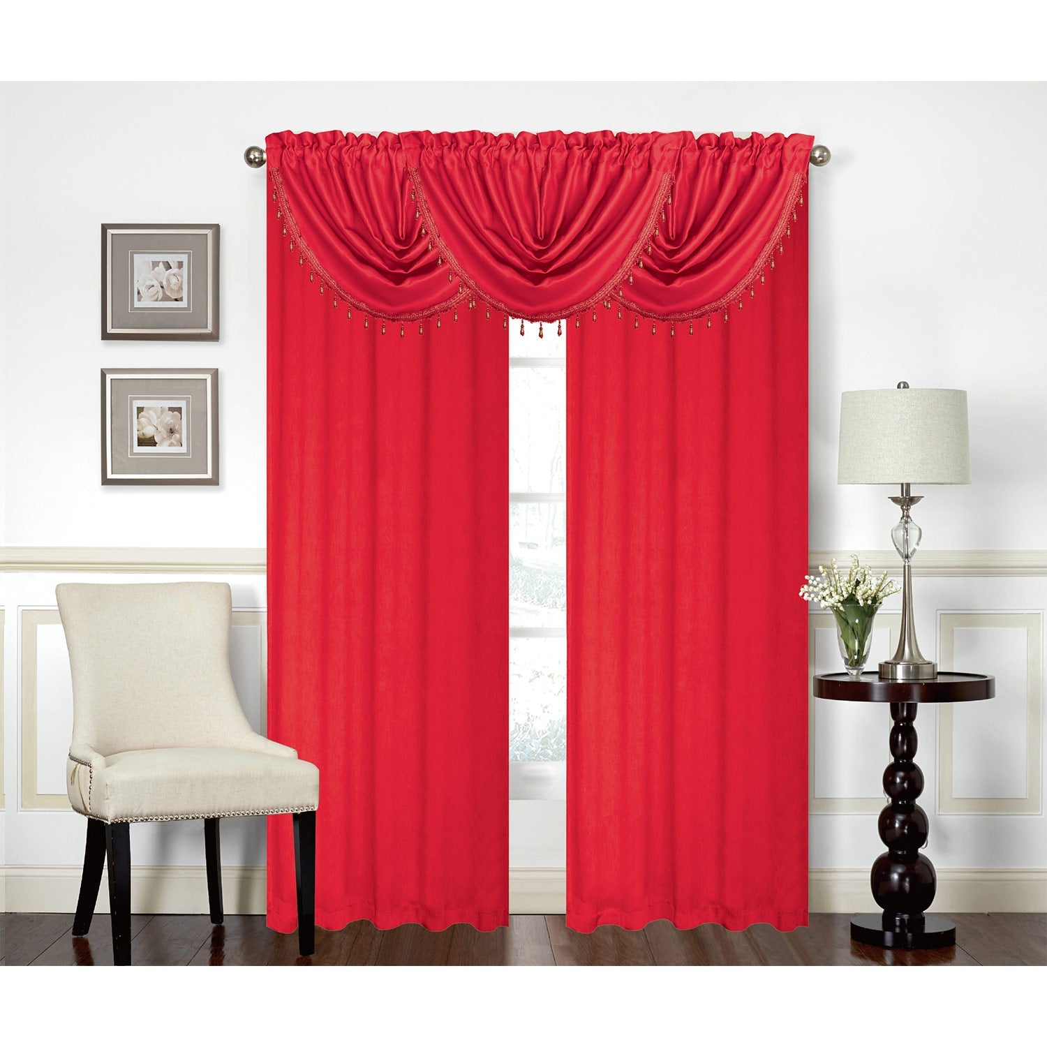 Rosario Rod Pocket Room Darkening Window Panel and Valance Treatments, All Sold Separately
