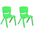 JOON Stackable Plastic Kids Learning Chairs, Green, 20.5x12.75X11 Inches, 2-Pack (Pack of 2)