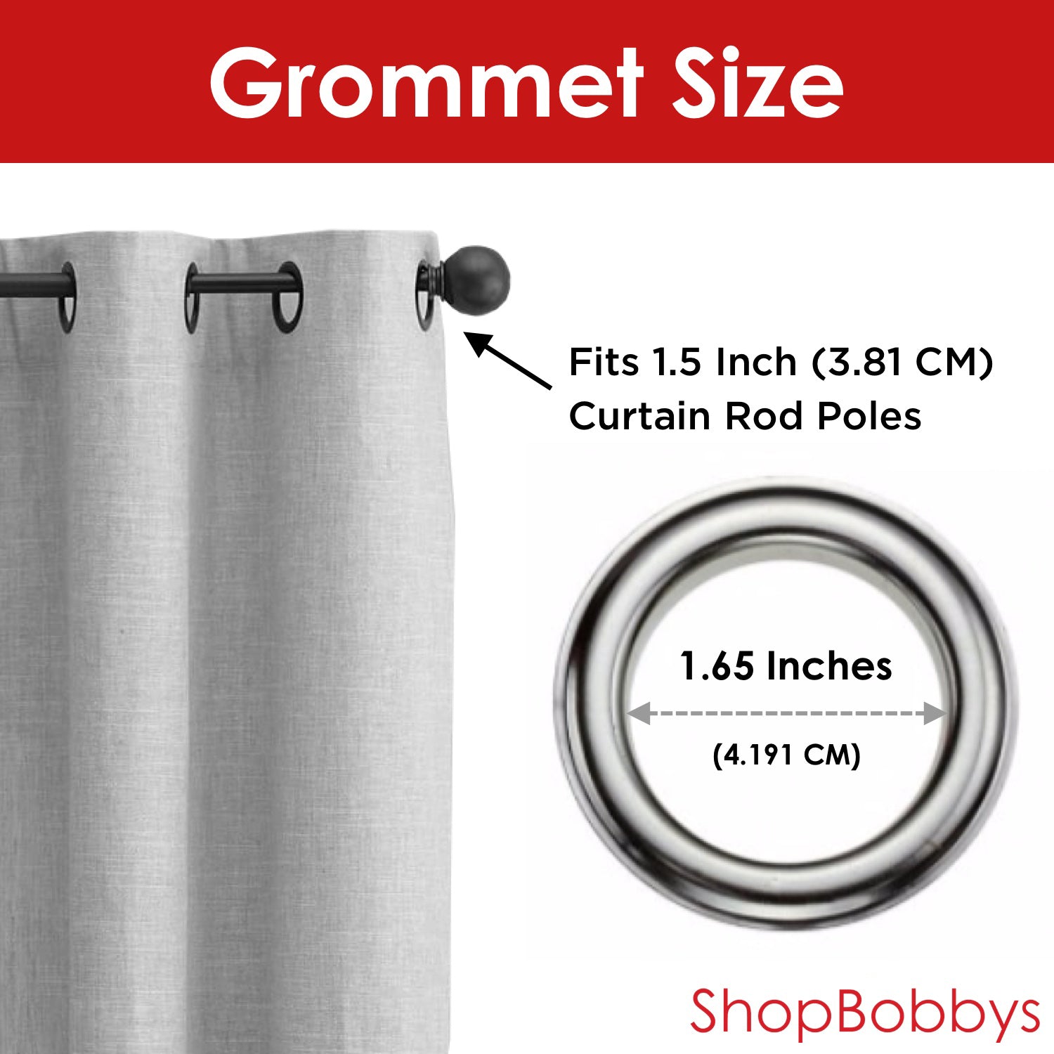 Aries Chain 8 Grommet Room Darkening Window Panel, Black, 52x90 Inches