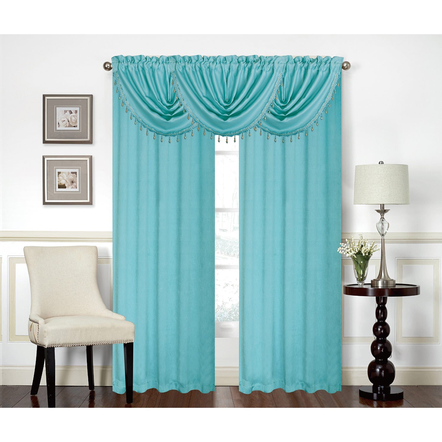 Rosario Rod Pocket Room Darkening Window Panel and Valance Treatments, All Sold Separately