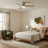 48" Satin Nickel Flush Mount Low Profile Ceiling Fan with LED Lighting