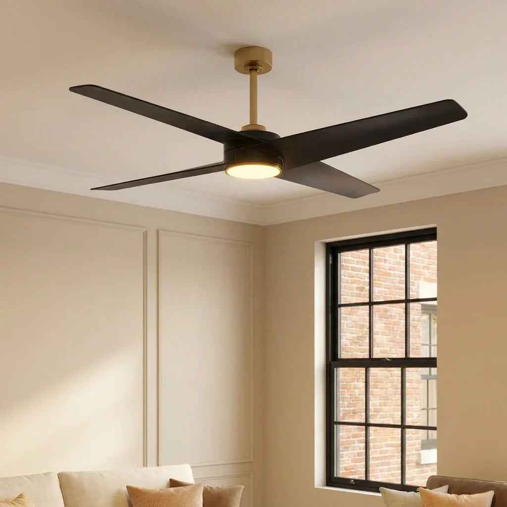 60" Parvez Modern DC Motor Downrod Mount Reversible Crystal Ceiling Fan with Lighting and Remote Control