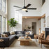 Vaczon 52 Inch 5 Blades DC Motor Modern Downrod Ceiling Fan with LED Light and Remote Control