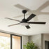 Vaczon 52 Inch 5 Blades DC Motor Modern Downrod Ceiling Fan with LED Light and Remote Control