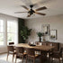 52" Windmill Modern DC Motor Downrod Mount Reversible Ceiling Fan with Lighting and Remote Control