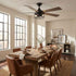 52" Windmill Modern DC Motor Downrod Mount Reversible Ceiling Fan with Lighting and Remote Control