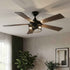 52" Windmill Modern DC Motor Downrod Mount Reversible Ceiling Fan with Lighting and Remote Control