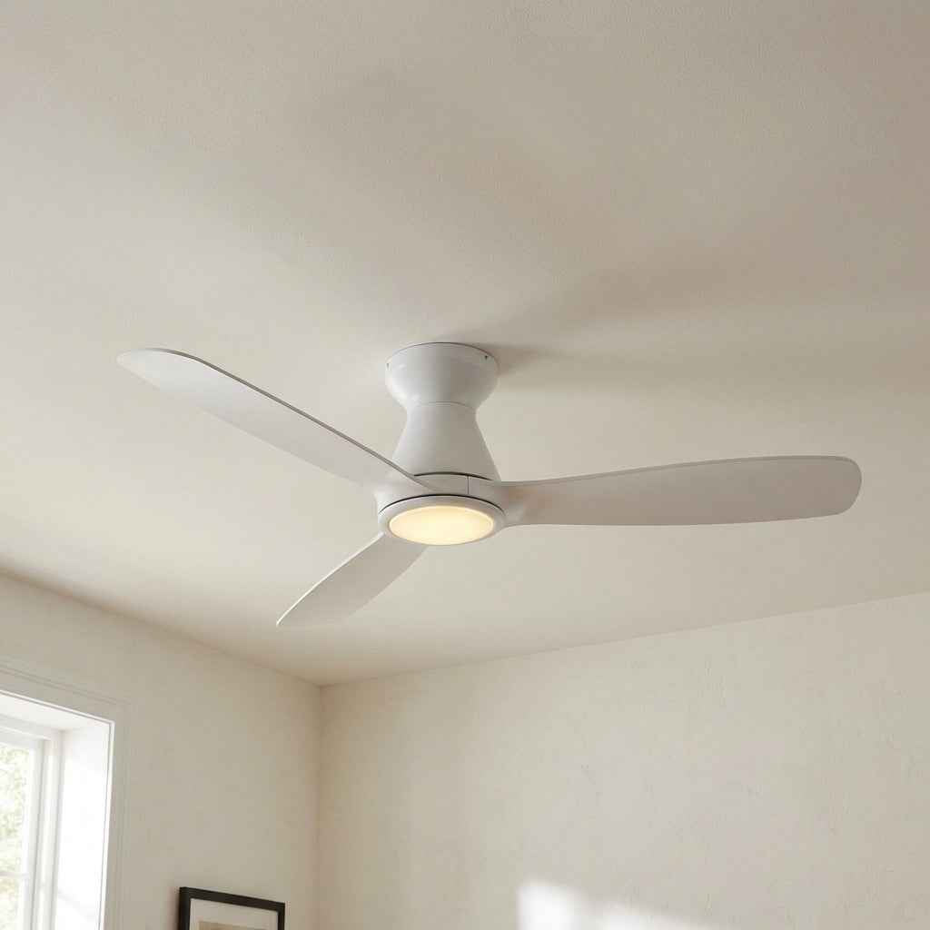 52" Ahmedabad Industrial DC Motor Flush Mount Reversible Ceiling Fan with LED Lighting and Remote Control