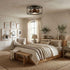 20" Kanpur Industrial Flush Mount Reversible Ceiling Fan with LED Lighting and Remote Control