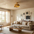 3-Light Golden Semi Flush Mount Lighting