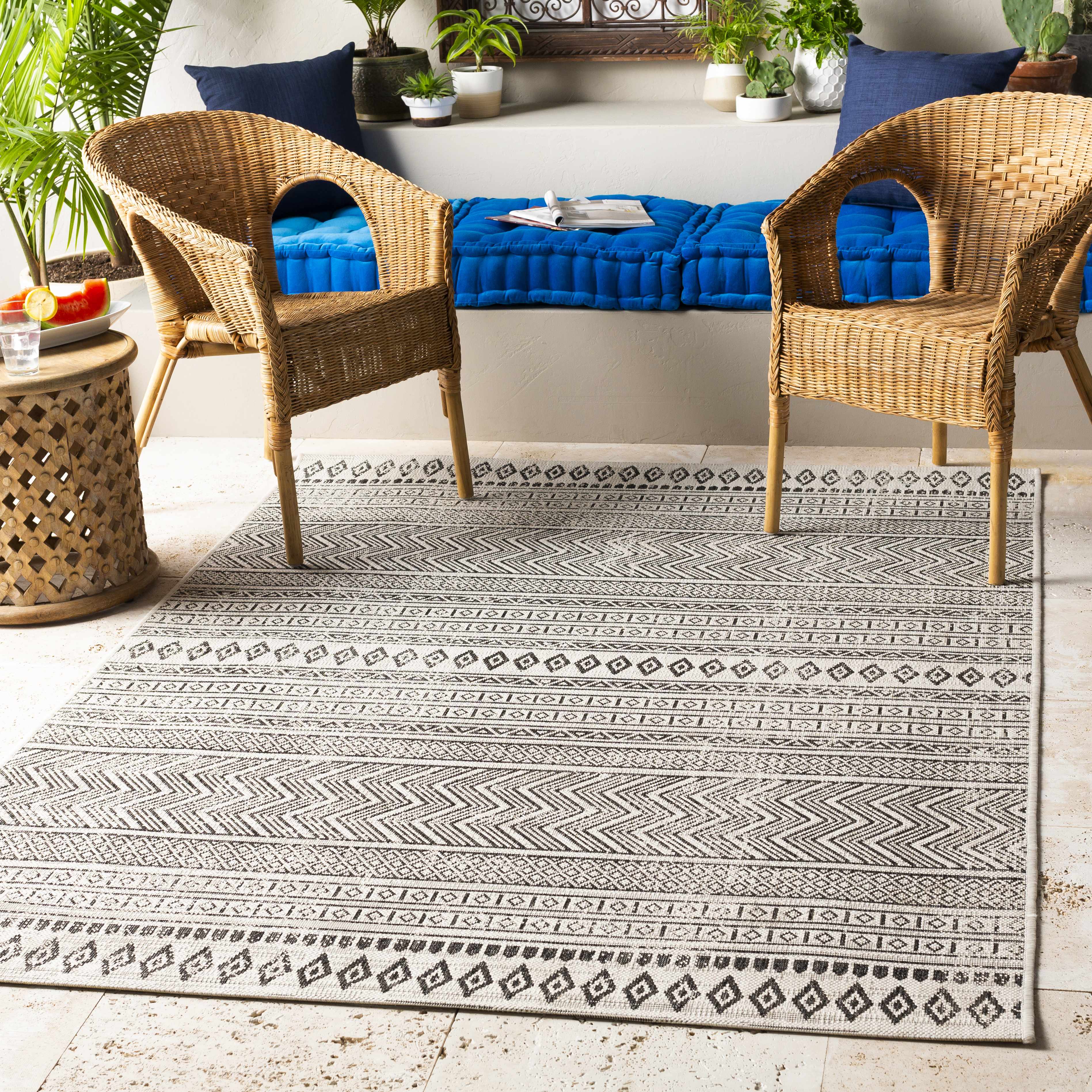 Imboden Black&White Outdoor Rug
