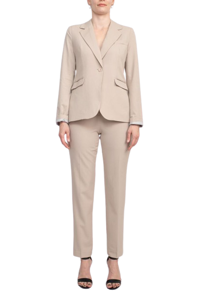 Philosophy Banded Waist Button Hook & Zipper Closure Side Pockets Viscose Blend Pant