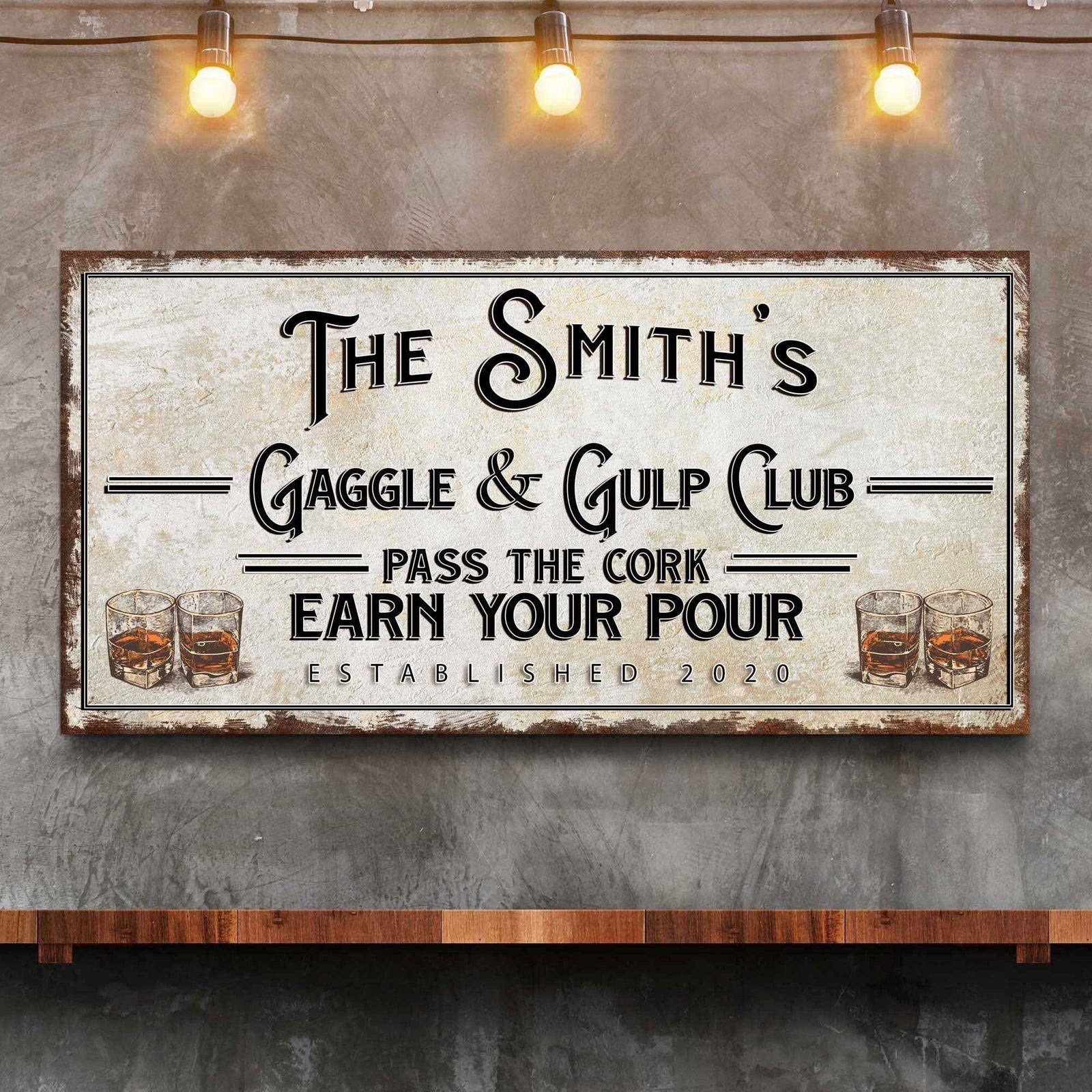 Gaggle & Gulp Club Sign