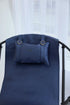 Faux Leather Folding Chair Metal Frame Indigo