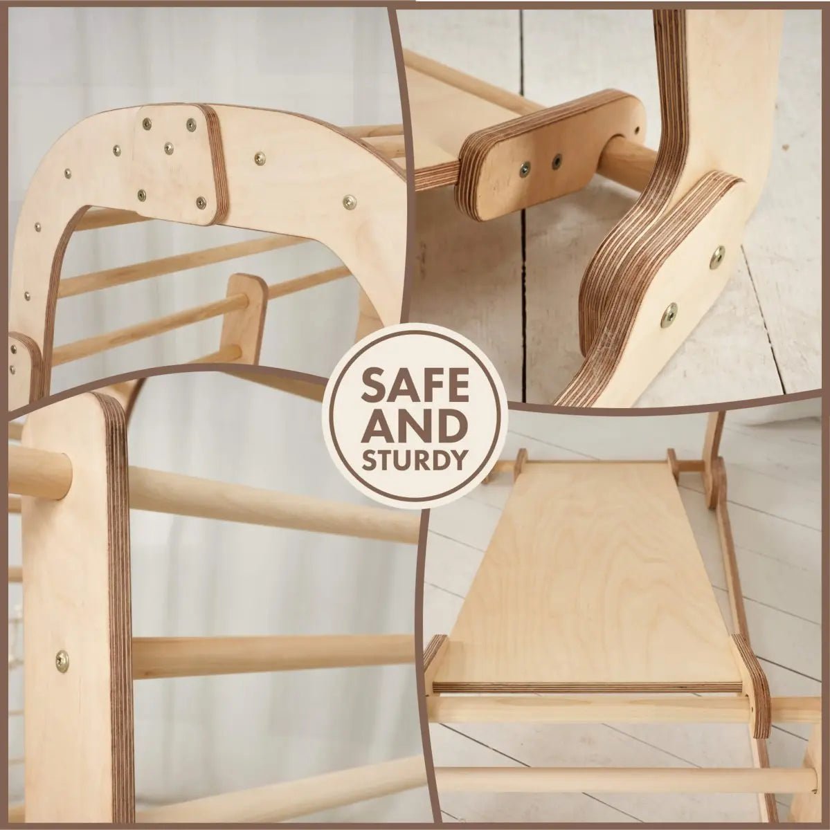 Indoor Wooden Playground for Children - 6 in 1 Playground + Swings Set + Slide Board