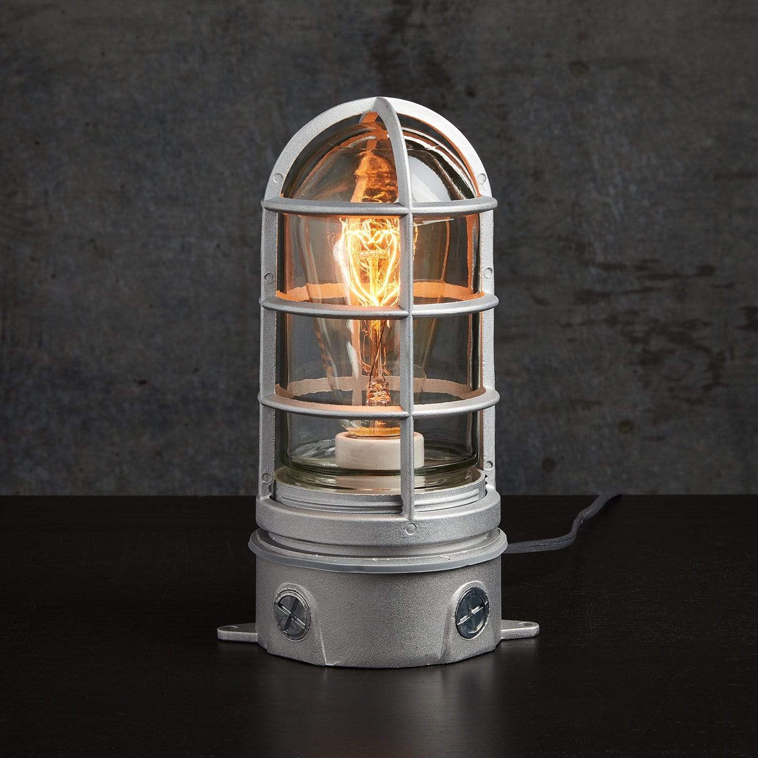Raw Industrial Cage Lamp with Edison Bulb - The Mythic Cage