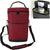 Insulated 2 Bottle Wine Cooler Bag Leakproof Canvas Carrier with Strap