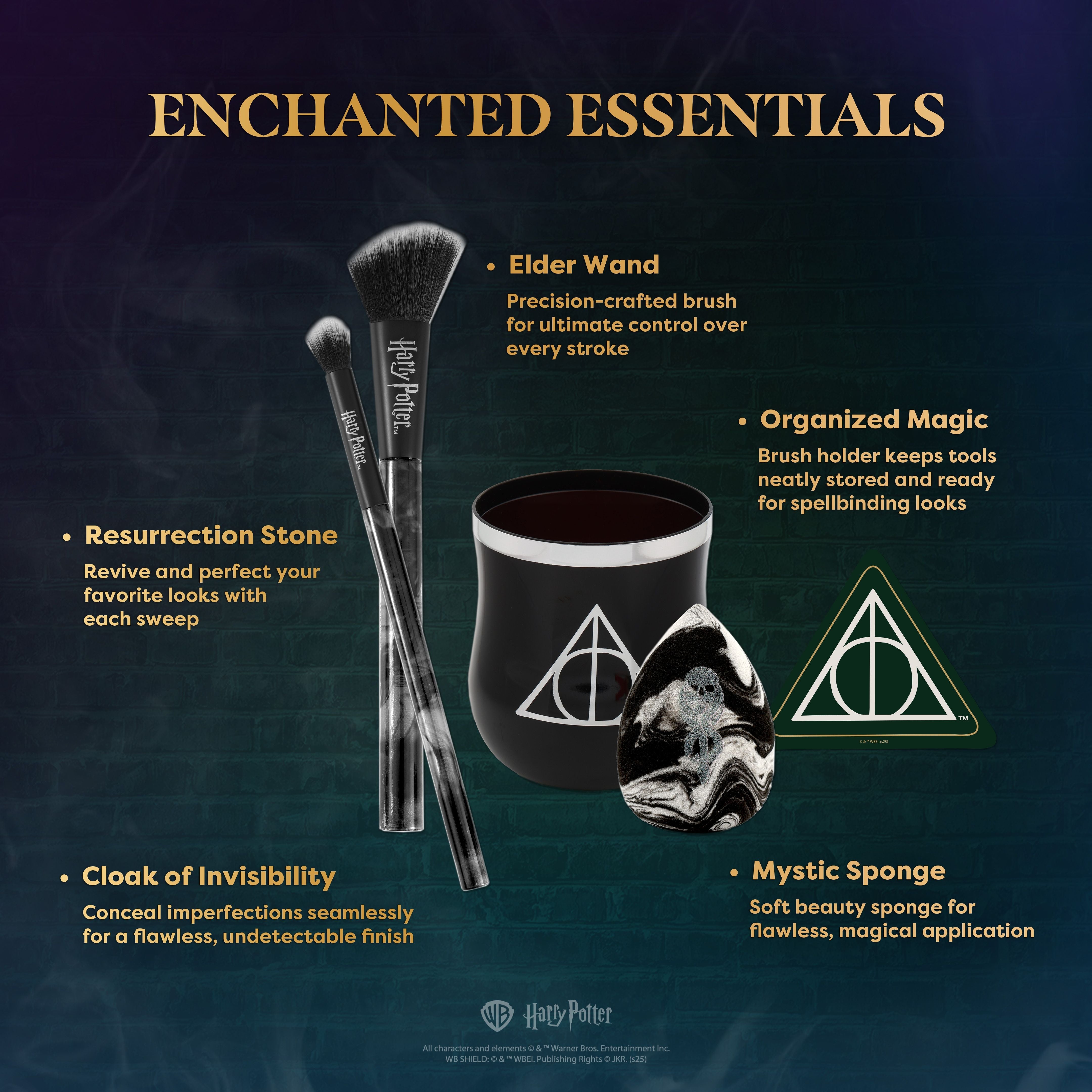 HP Dark Arts | Deathly Hallows™ Blend Makeup Brush & Sponge Set