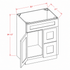 30 Inch Navy Blue Shaker Single Sink Bathroom Vanity with Drawers on the Right