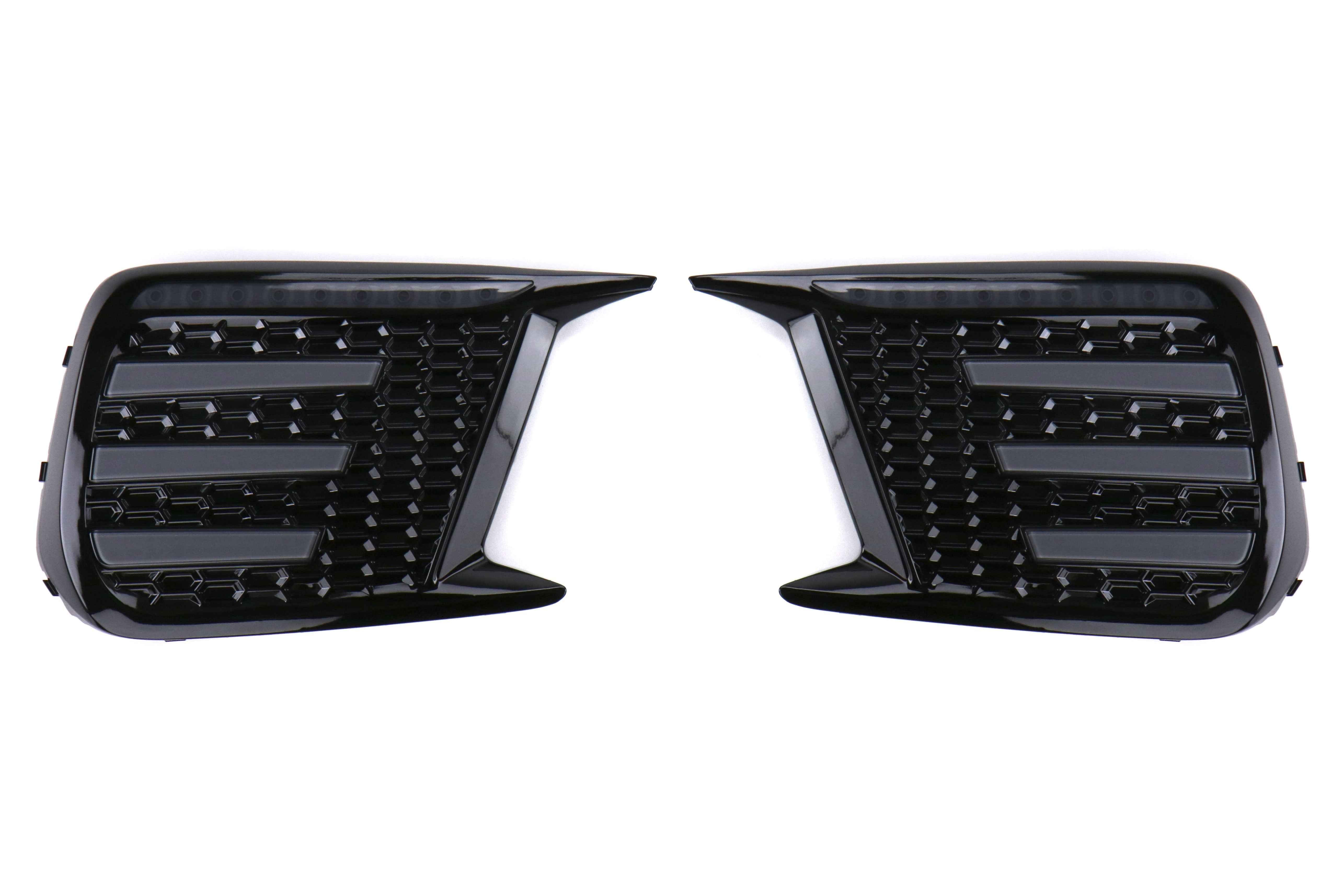 OLM Smoked Tri Bar Fog Light Bezel (No Fog Hole) - 2018-2021 Subaru WRX / STI