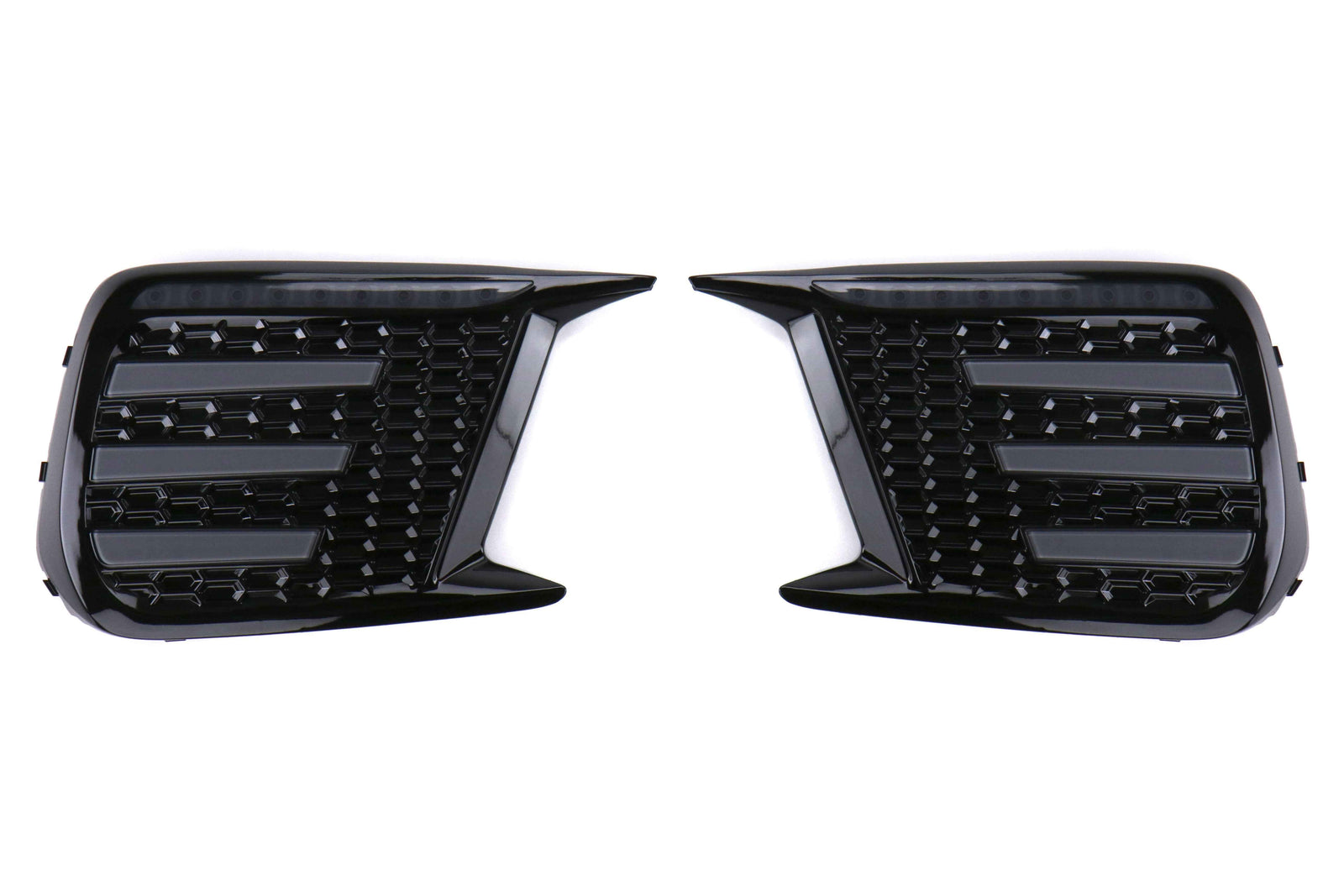 OLM Smoked Tri Bar Fog Light Bezel (No Fog Hole) - 2018-2021 Subaru WRX / STI