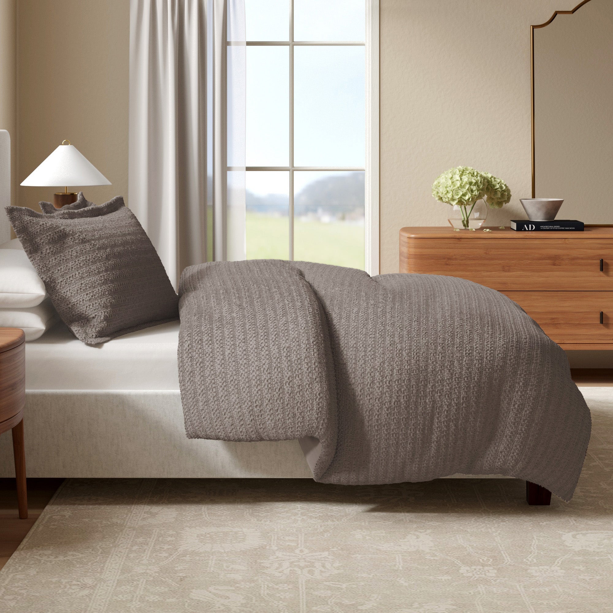 100% Cotton Waffle Weave Duvet Set - Mattea Collection