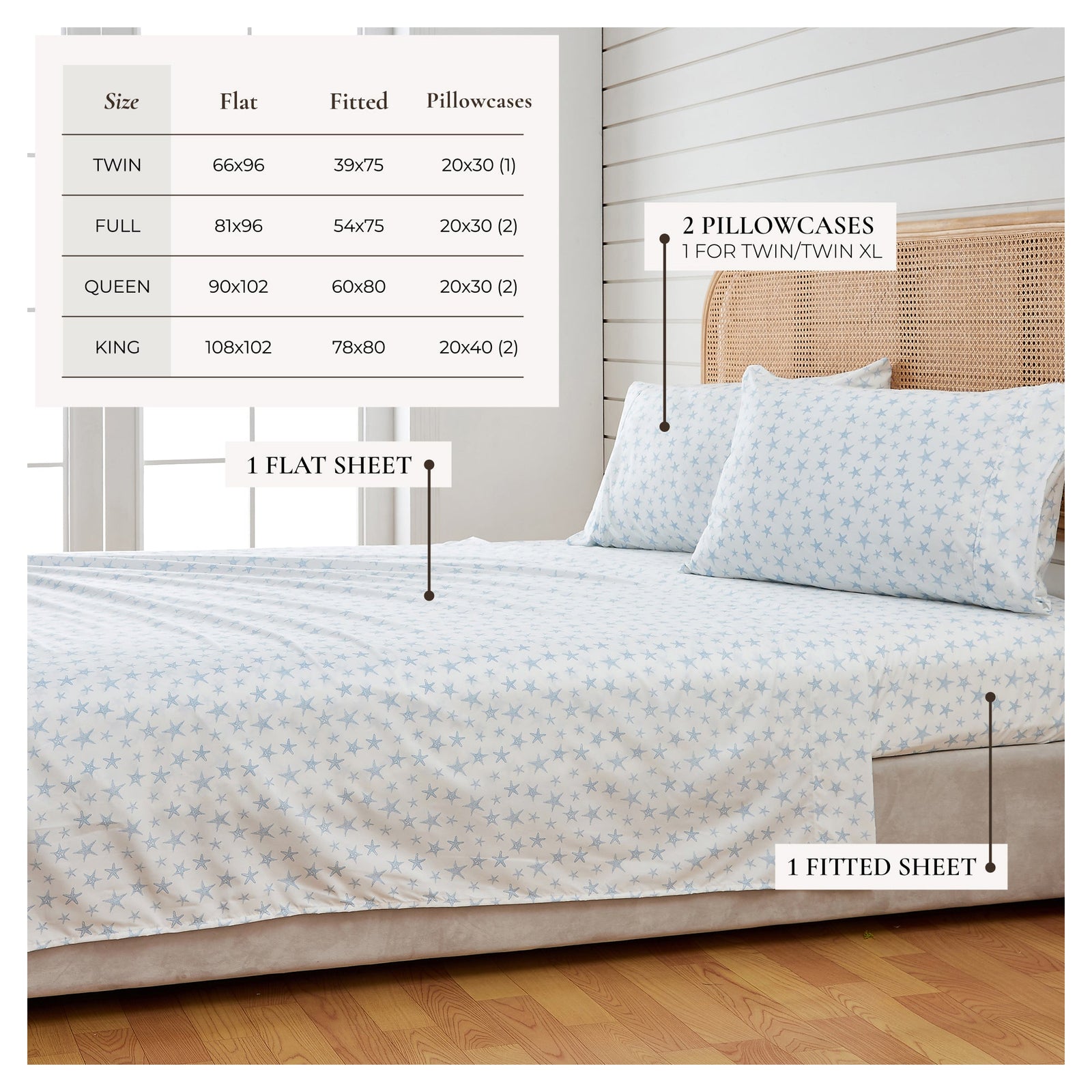 4-Piece Coastal Microfiber Sheet - Newport Collection