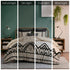 3 Piece Cotton and Flax Linen Blend Comforter Set with Chenille Trim - Full/Queen, White+Black