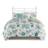 Aqua Cotton Sateen Quilt Set with Coastal Motifs - 6 Piece Full/Queen
