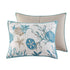 Aqua Cotton Sateen Quilt Set with Coastal Motifs - 6 Piece Full/Queen