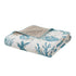 Aqua Cotton Sateen Quilt Set with Coastal Motifs - 6 Piece Full/Queen