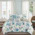 Aqua Cotton Sateen Quilt Set with Coastal Motifs - 6 Piece Full/Queen
