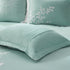 Aqua Duvet Cover Mini Set with White Coral Embroidery - King/Cal King