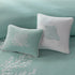 Aqua Duvet Cover Mini Set with White Coral Embroidery - King/Cal King