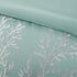 Aqua Duvet Cover Mini Set with White Coral Embroidery - King/Cal King