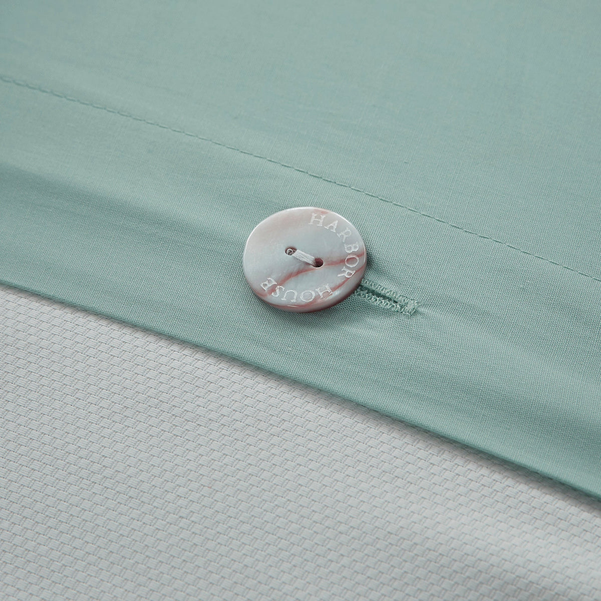Aqua Duvet Cover Mini Set with White Coral Embroidery - King/Cal King