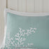 Aqua Duvet Cover Mini Set with White Coral Embroidery - King/Cal King