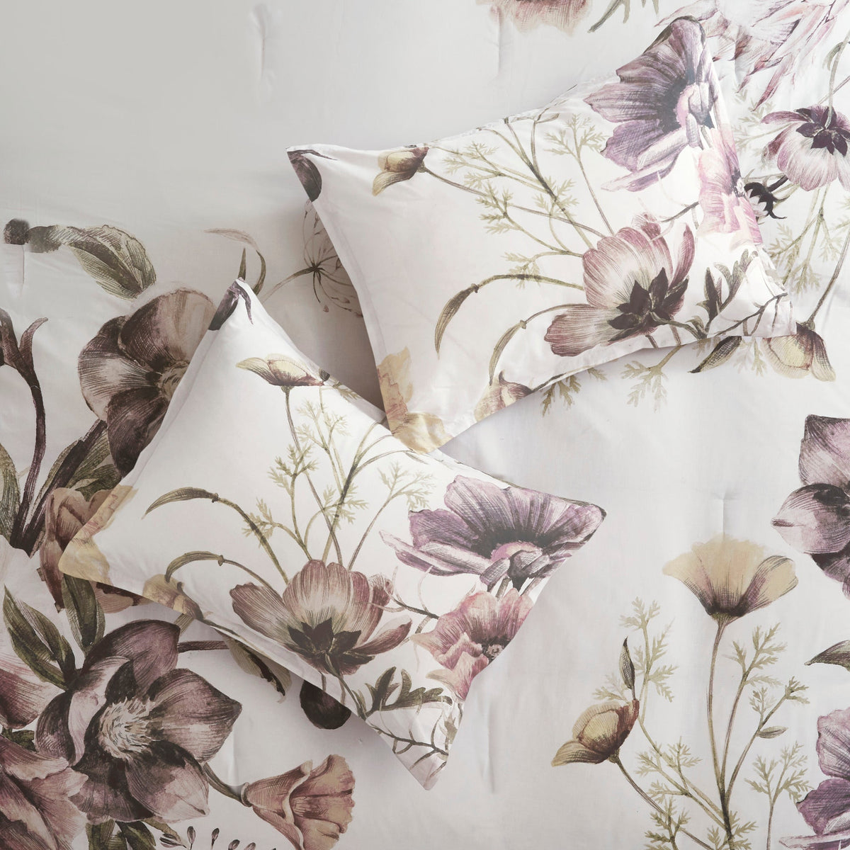 Blush Cotton Printed Comforter Set with Hypoallergenic Filling - King