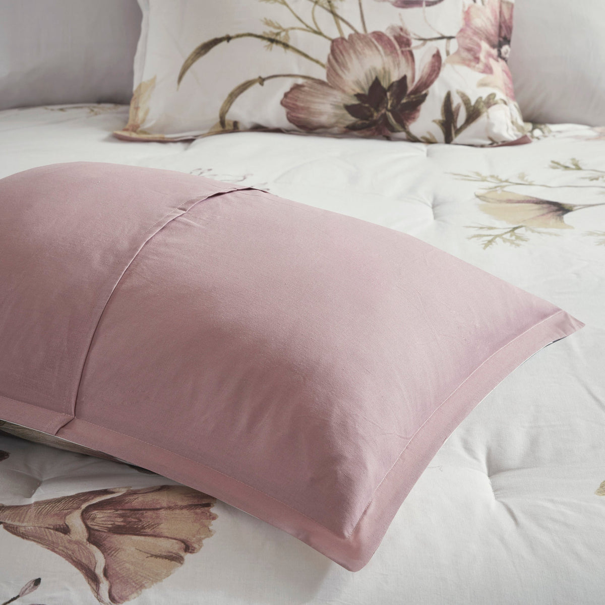 Blush Cotton Printed Comforter Set with Hypoallergenic Filling - King